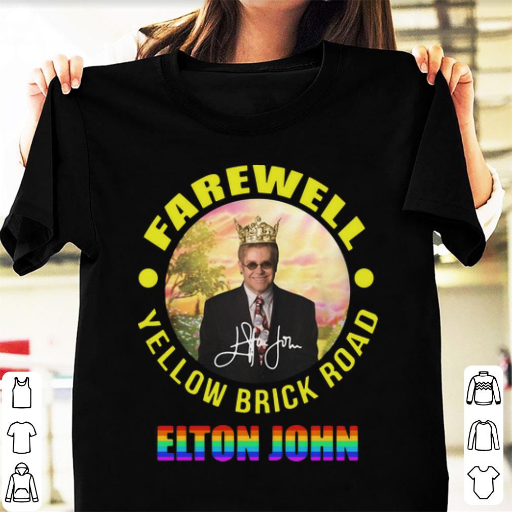 Official Elton John Farewell Yellow Brick Road Signature LGBT shirt 1 - Official Elton John Farewell Yellow Brick Road Signature LGBT shirt