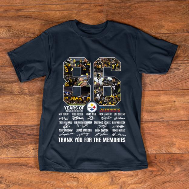 Official Pittsburgh Steelers 86th Anniversary 1933 2019 Signatures shirt 1 - Official Pittsburgh Steelers 86th Anniversary 1933-2019 Signatures shirt