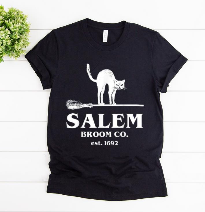 Official Salem Broom Company Women Halloween Black Cat Witch shirt 1 - Official Salem Broom Company Women, Halloween Black Cat Witch shirt