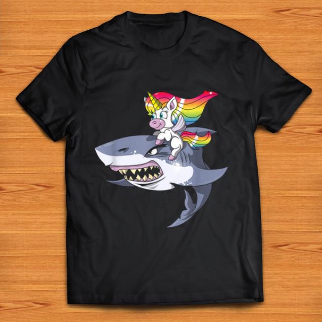 Official Unicorn Riding Shark Girls Women Funny Halloween shirt 1 - Official Unicorn Riding Shark Girls Women Funny Halloween shirt