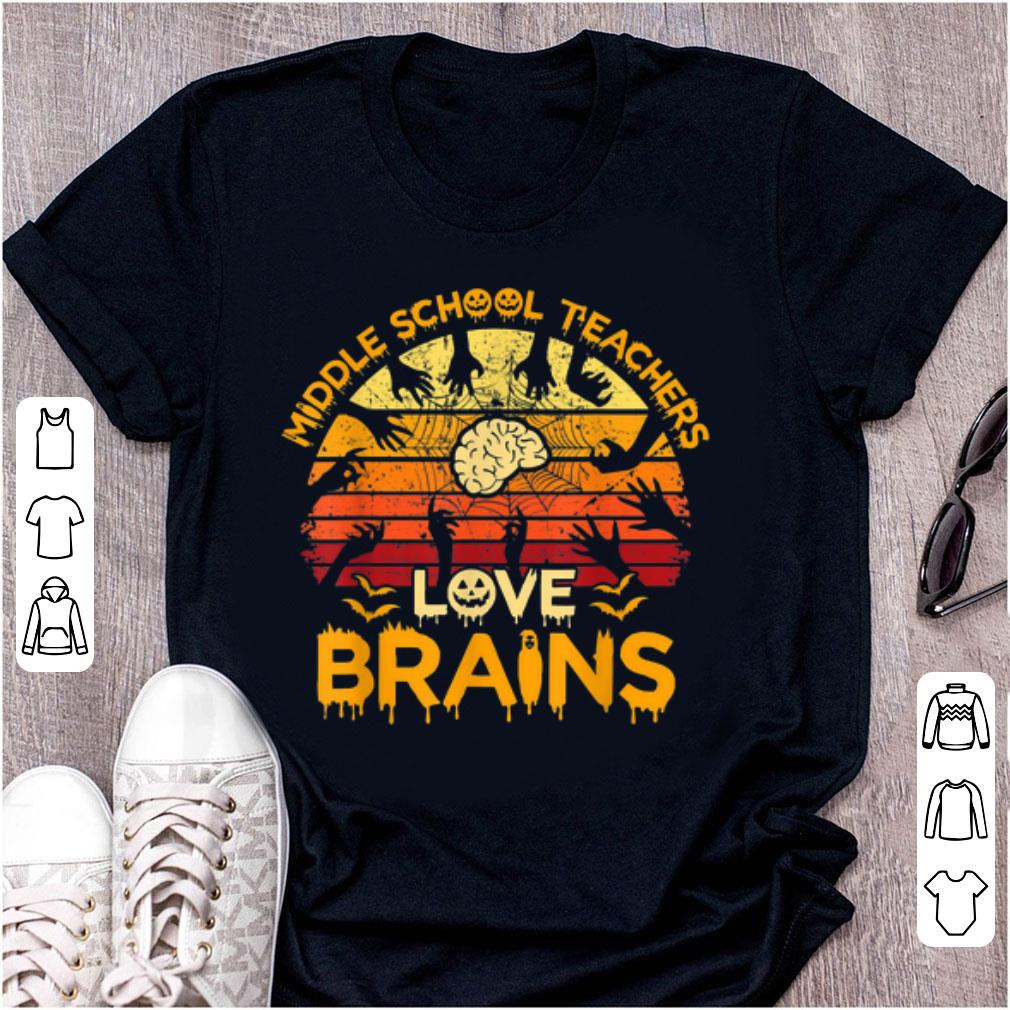Official Vintage Middle School Teachers Love Brains Halloween shirt 1 - Official Vintage Middle School Teachers Love Brains Halloween shirt