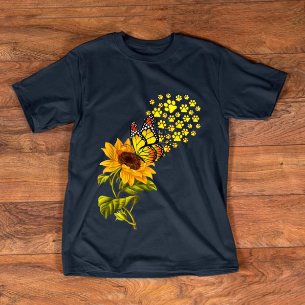 Original Dog Paw Sunflower And Butterfly shirt 1 - Original Dog Paw Sunflower And Butterfly shirt