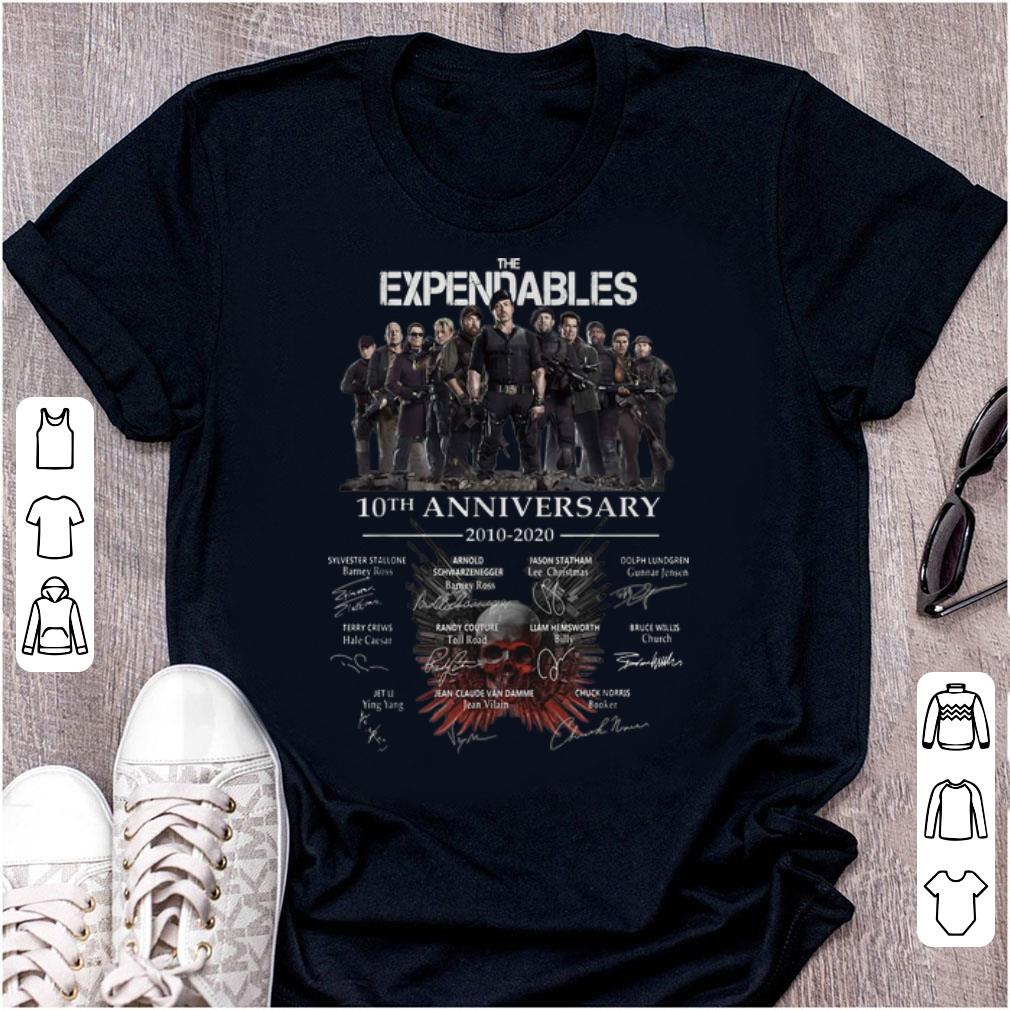 Original The Expendables 10th Anniversary 2010 2020 Signature shirt 1 - Original The Expendables 10th Anniversary 2010-2020 Signature shirt