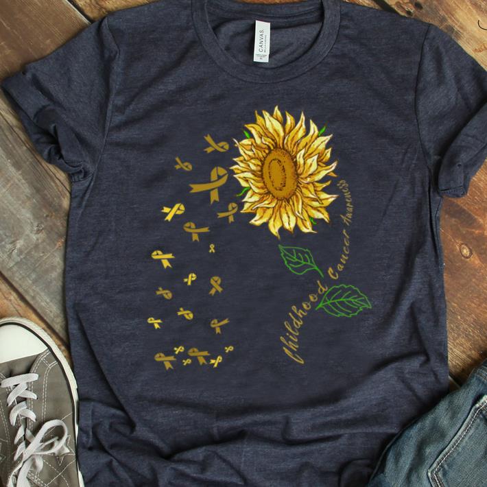 Premium Sunflower Childhood Cancer Awareness Gold Ribbon shirt 1 - Premium Sunflower Childhood Cancer Awareness Gold Ribbon shirt