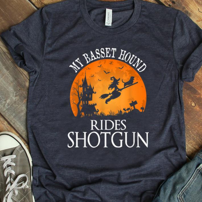 Pretty Basset Hound Rides Shotgun Dog Lover Halloween Party Gift shirt 1 - Pretty Basset Hound Rides Shotgun Dog Lover Halloween Party Gift shirt