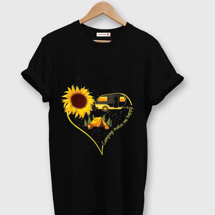 Pretty Camping Makes Me Happy Sunflower Camping Heart shirt 1 - Pretty Camping Makes Me Happy Sunflower Camping Heart shirt