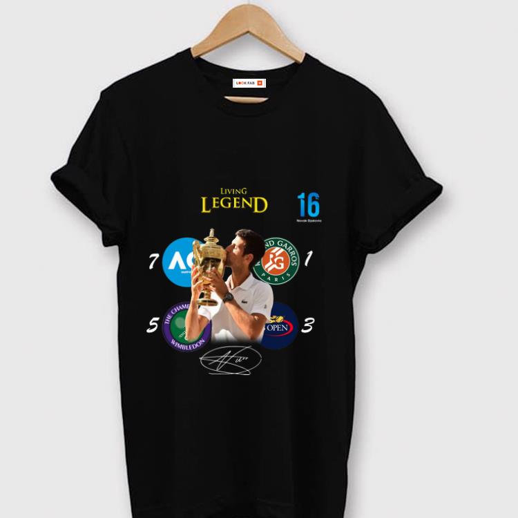Pretty Novak Djokovic Living Legend Champion Wimbledon 2019 signature shirt 1 - Pretty Novak Djokovic Living Legend Champion Wimbledon 2019 signature shirt