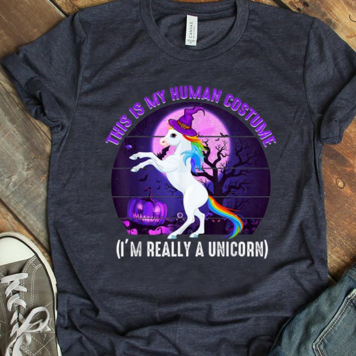 Pretty This is My Human Costume Funny Unicorn Halloween shirt 1 - Pretty This is My Human Costume-Funny Unicorn Halloween shirt