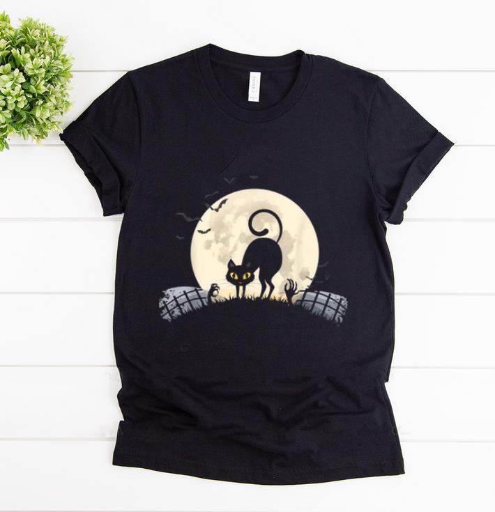 Top Black Cat Halloween Costume Full Moon Bats shirt 1 - Top Black Cat Halloween Costume Full Moon Bats shirt