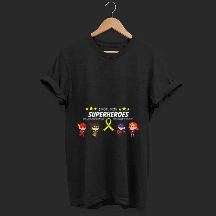 Top I work with superheroes Childhood cancer awareness shirt 1 - Top I work with superheroes Childhood cancer awareness shirt