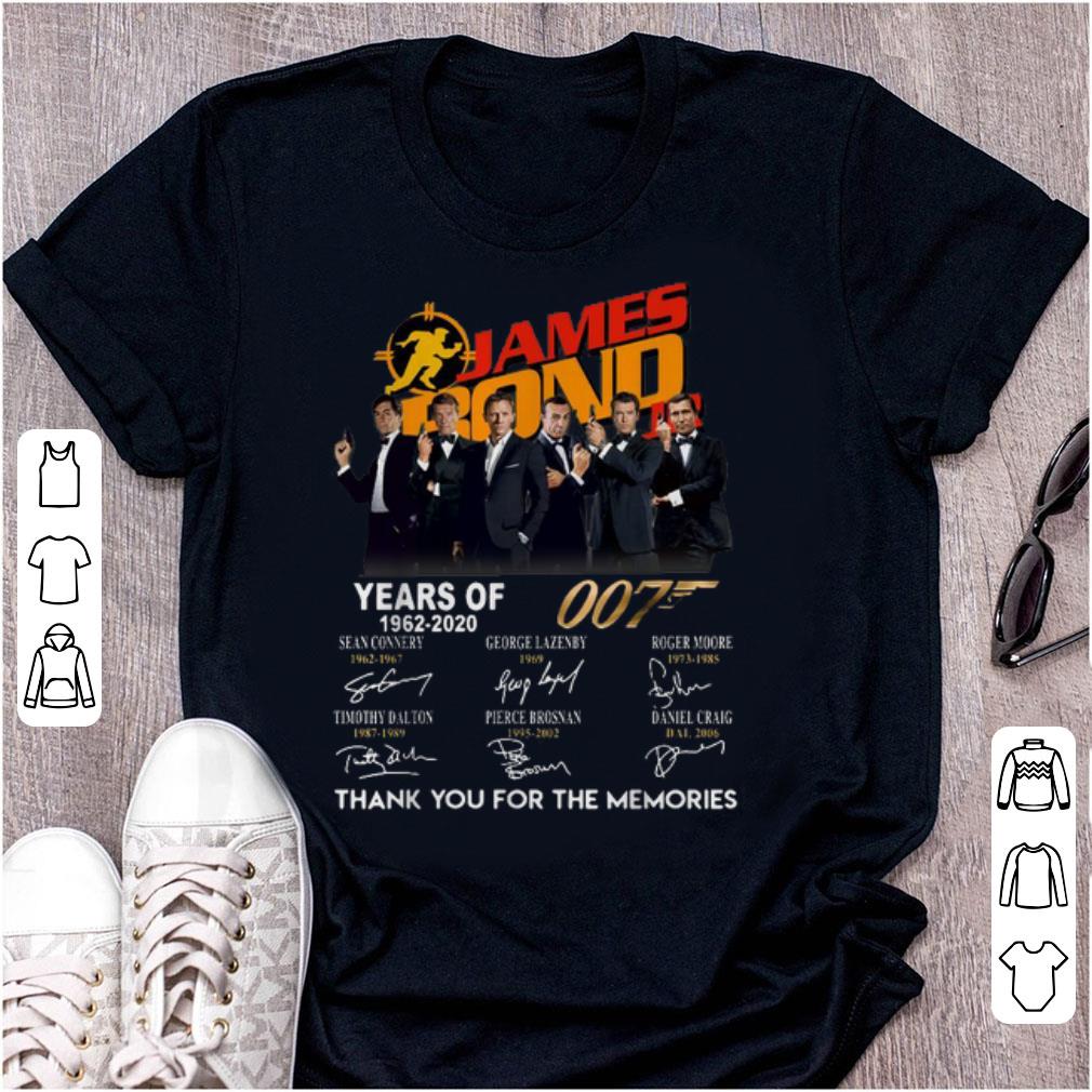 Top James Bond 50 Years Of 007 1962 2020 Signatures shirt 1 - Top James Bond 50 Years Of 007 1962-2020 Signatures shirt