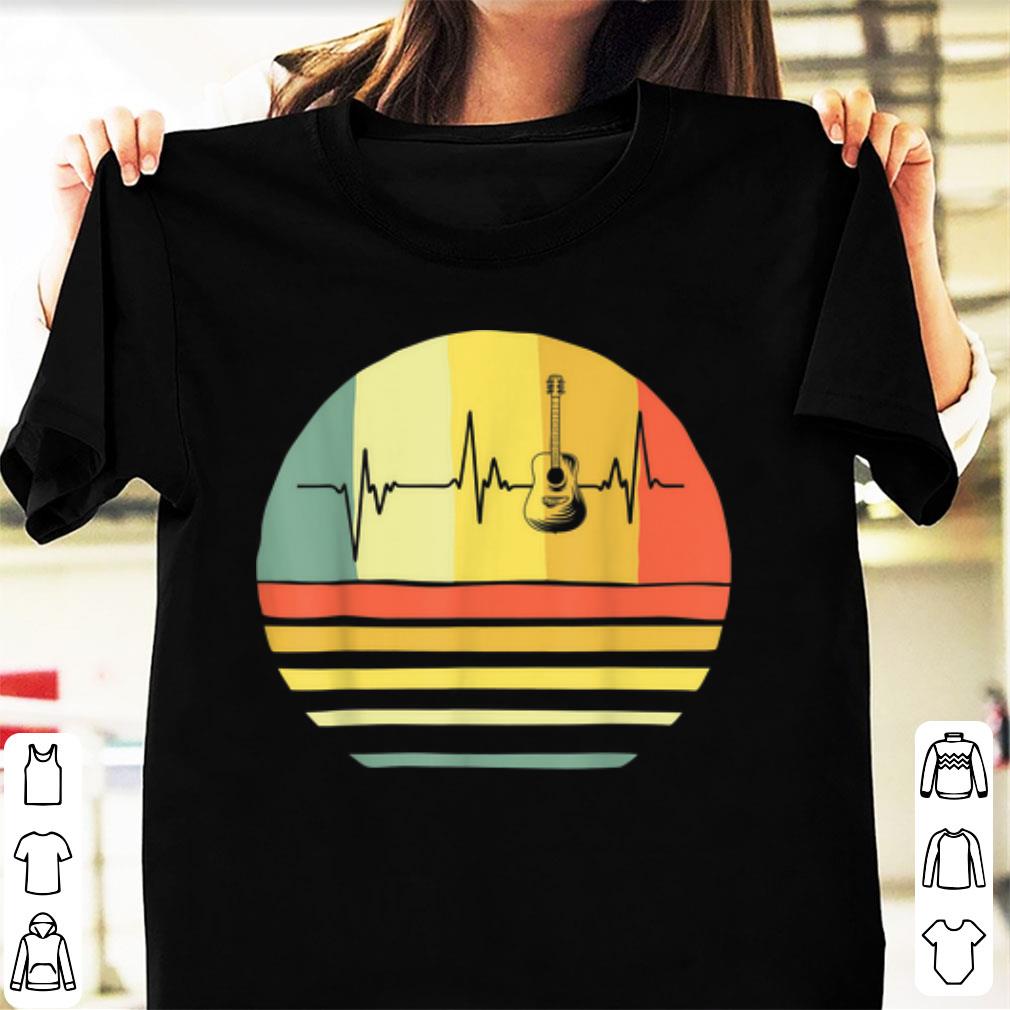 Top Vintage Acoustic Guitar Heartbeat Guitar Player shirt 1 - Top Vintage Acoustic Guitar Heartbeat Guitar Player shirt