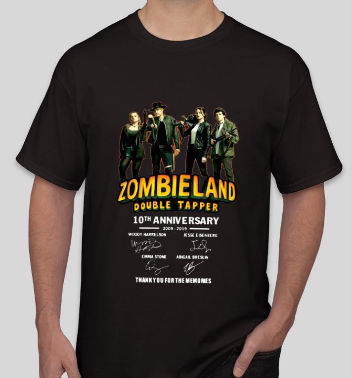 Awesome 10th Anniversary Zombieland Double Tapper Thank You For The Memories Signatures shirt 4 - Awesome 10th Anniversary Zombieland Double Tapper Thank You For The Memories Signatures shirt