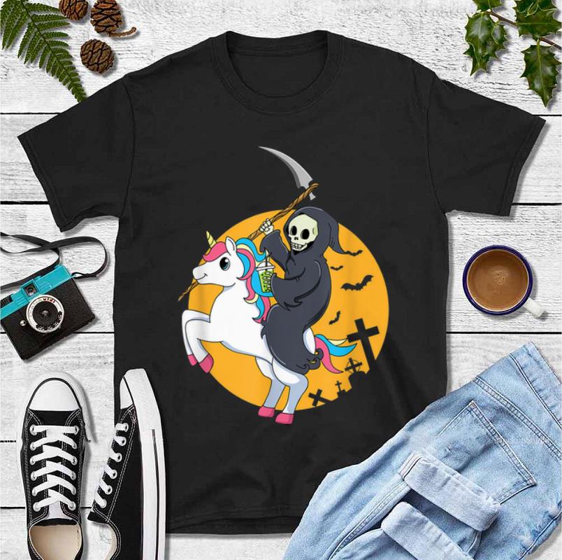 Awesome Halloween Unicorn Grim Reaper shirt 4 - Awesome Halloween Unicorn & Grim Reaper shirt
