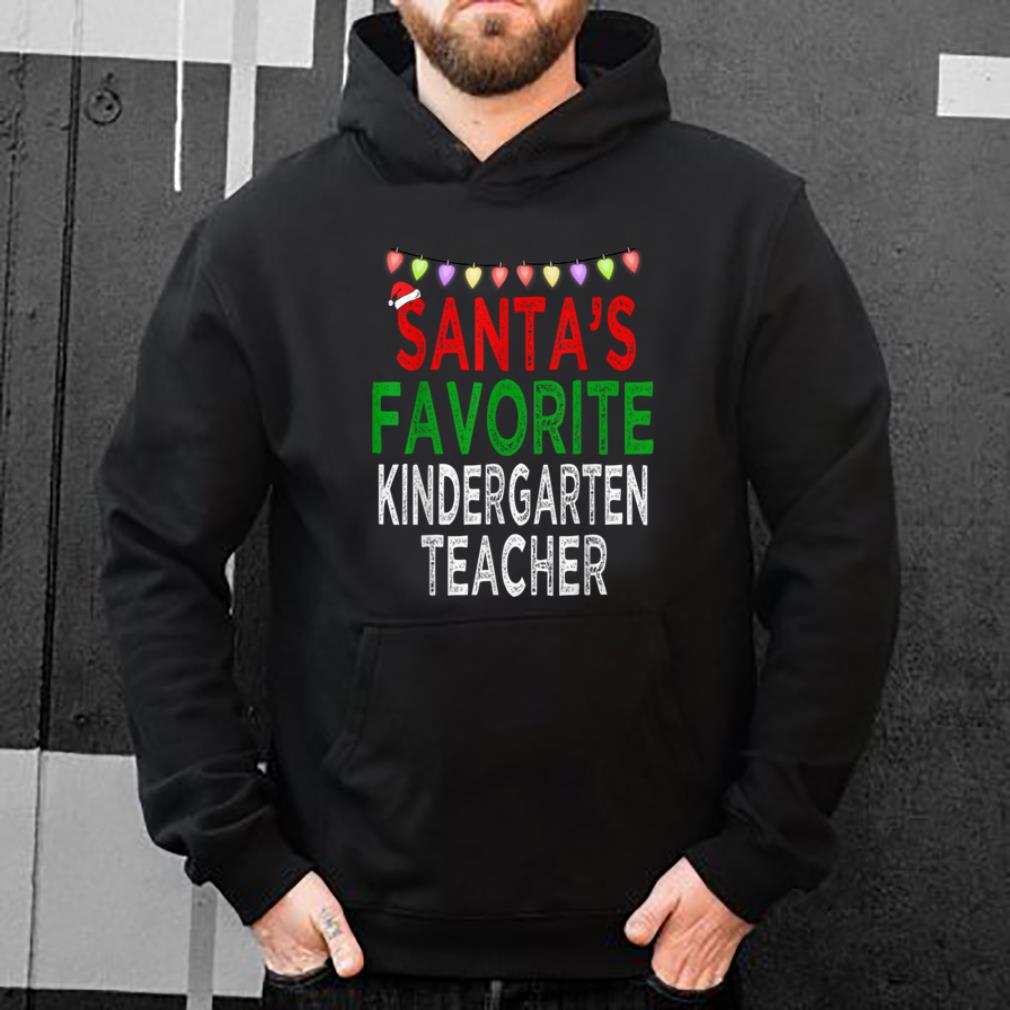 Awesome Santa s Favorite Kindergarten Teacher Christmas Xmas Lights shirt 4 - Awesome Santa's Favorite Kindergarten Teacher Christmas Xmas Lights shirt