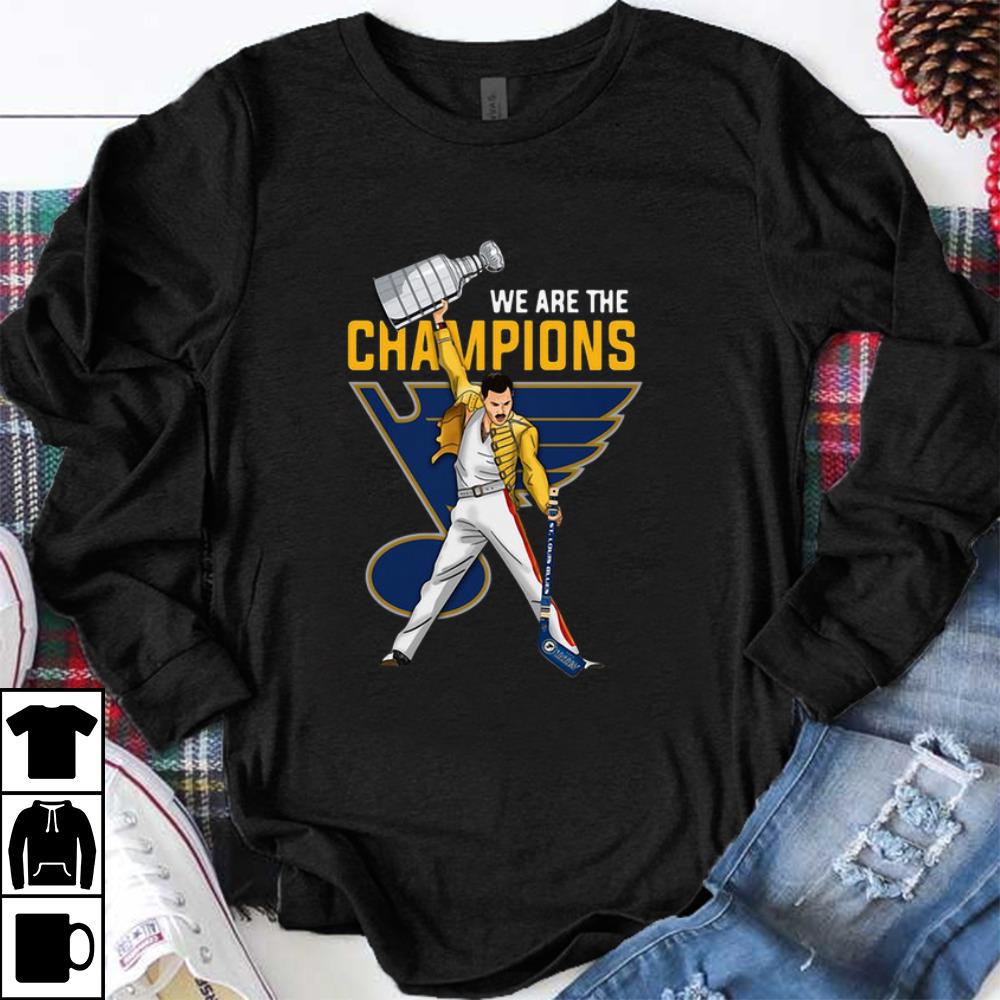 Awesome We Are Champions Freddie Mercury St Louis Blues shirt 1 - Awesome We Are Champions Freddie Mercury St. Louis Blues shirt