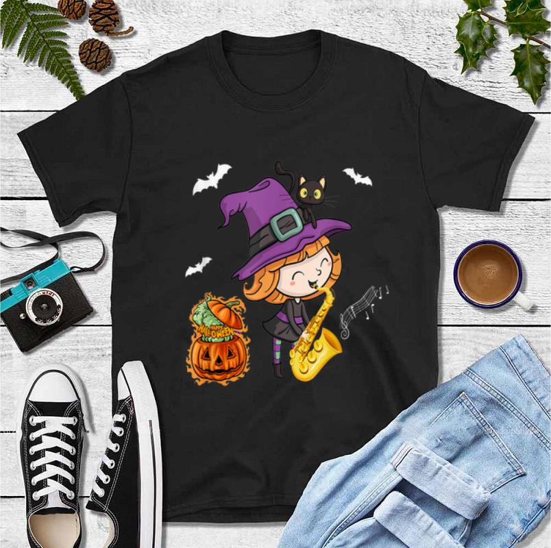Awesome Witch Playing Saxophone Happy Halloween shirt 4 - Awesome Witch Playing Saxophone Happy Halloween shirt