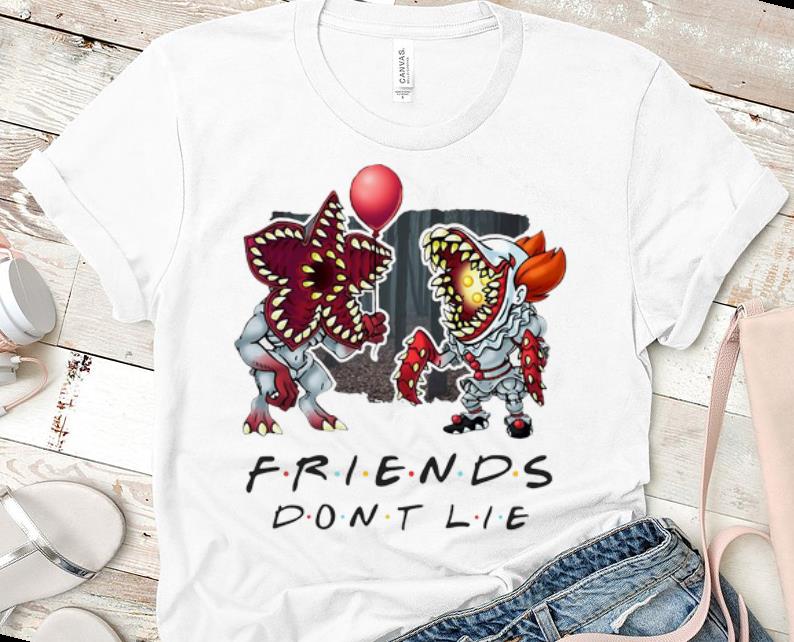 Hot Pennywise Demogorgon Friends Don t Lie shirt 1 - Hot Pennywise Demogorgon Friends Don’t Lie shirt