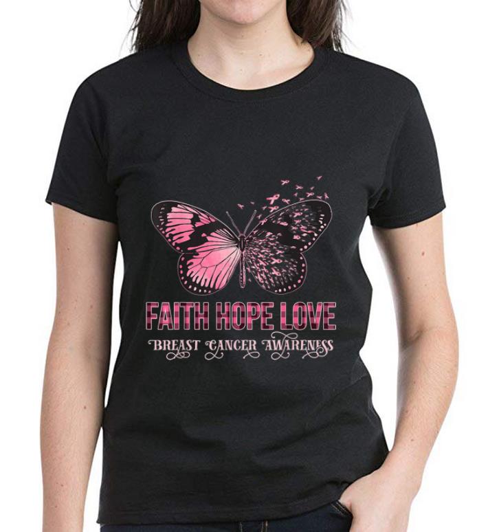 Hot Pink Butterfly Faith Hope Love Breast Cancer Awareness shirt 4 - Hot Pink Butterfly Faith Hope Love Breast Cancer Awareness shirt