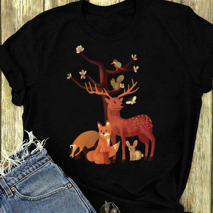 Hot Woodland Animals Deer Fox Rabbit Squirrel Watercolor Autumn shirt 4 - Hot Woodland Animals Deer Fox Rabbit Squirrel Watercolor Autumn shirt