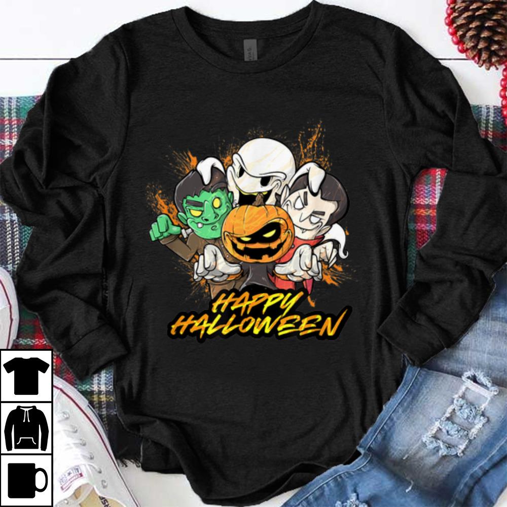 Nice Halloween Pumpkin Face Vampire Ghost Frankenstein shirt 1 - Nice Halloween Pumpkin Face Vampire Ghost Frankenstein shirt