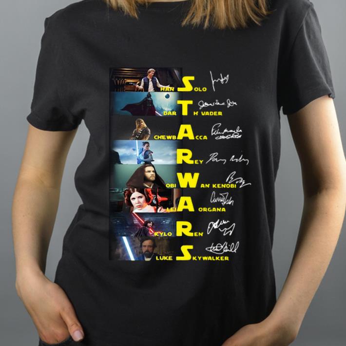 Nice Han Solo Darth Vader Chewbacca Star Wars Characters Signatures shirt 4 - Nice Han Solo Darth Vader Chewbacca Star Wars Characters Signatures shirt
