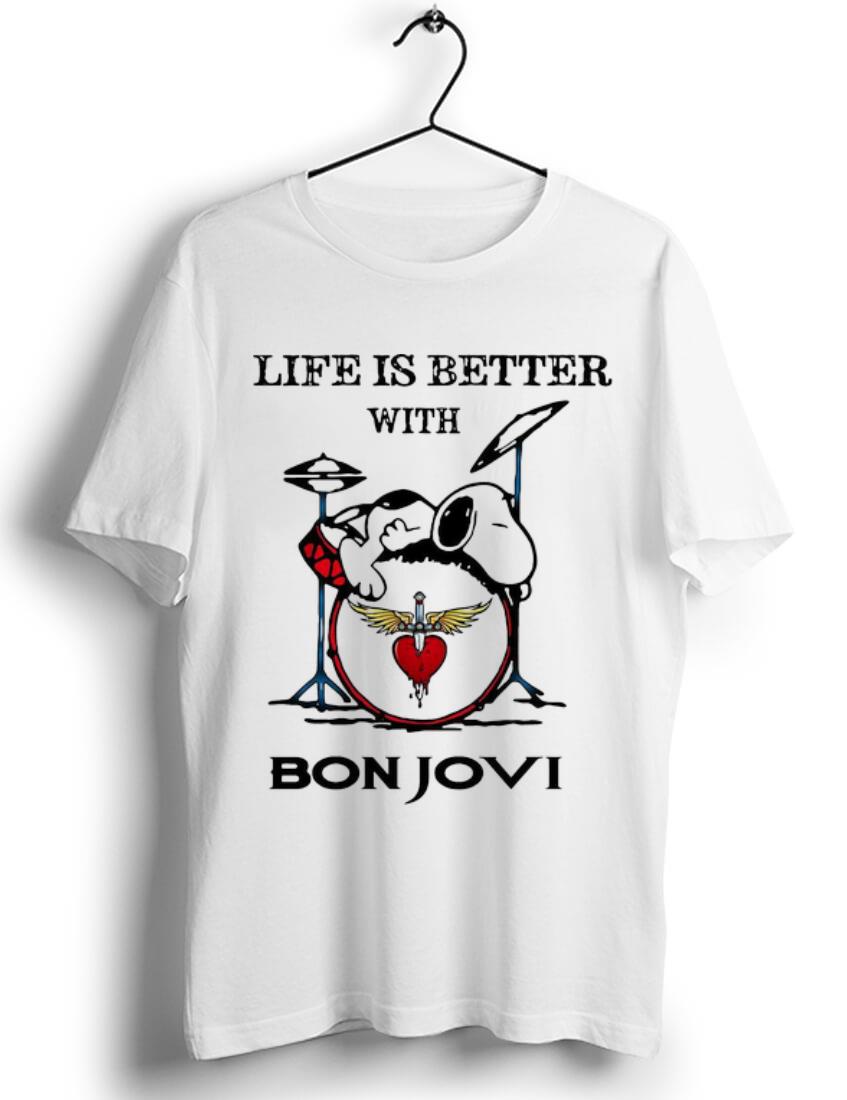 Nice Life Is Better With Bon Jovi Snoopy Rock Band shirt 1 - Nice Life Is Better With Bon Jovi Snoopy Rock Band shirt