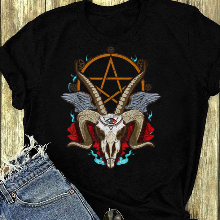 Official Halloween Baphomet Satanic Goat Ram Head Lucifer Eye shirt 4 - Official Halloween Baphomet Satanic Goat Ram Head Lucifer Eye shirt