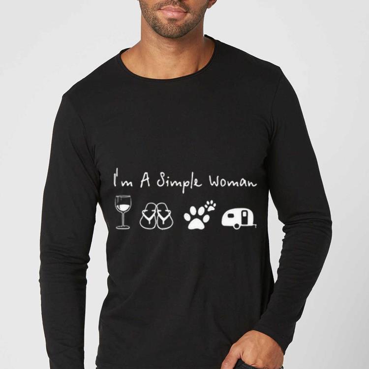 Official I Am A Simple Woman Wine Flip Flop Paw Camping shirt 4 - Official I Am A Simple Woman Wine Flip Flop Paw Camping shirt