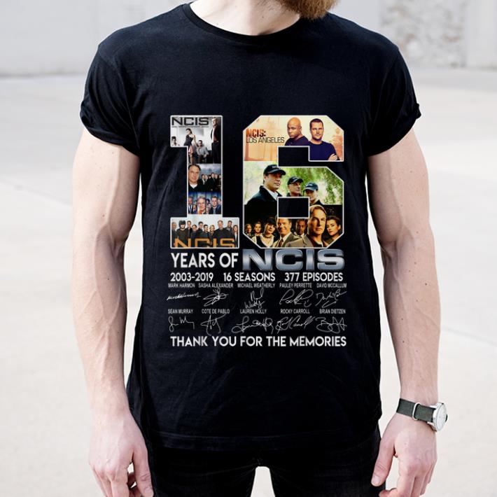 Original 16 Years Of NCIS 2003 2019 Signatures shirt 4 - Original 16 Years Of NCIS 2003-2019 Signatures shirt