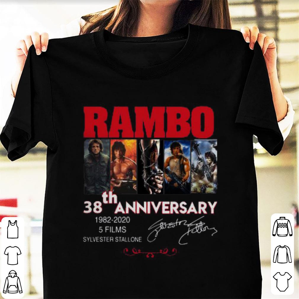 Premium Rambo 38 Years 1982 2020 5 Films Signatures shirt 1 - Premium Rambo 38 Years 1982-2020 5 Films Signatures shirt