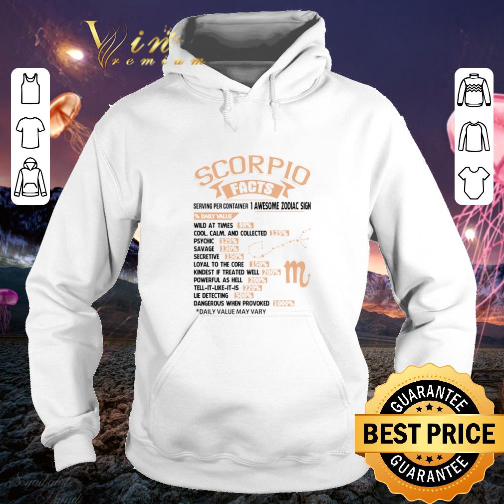 Scorpio facts serving per container 1 awesome zodiac sign shirt 4 - Scorpio facts serving per container 1 awesome zodiac sign shirt