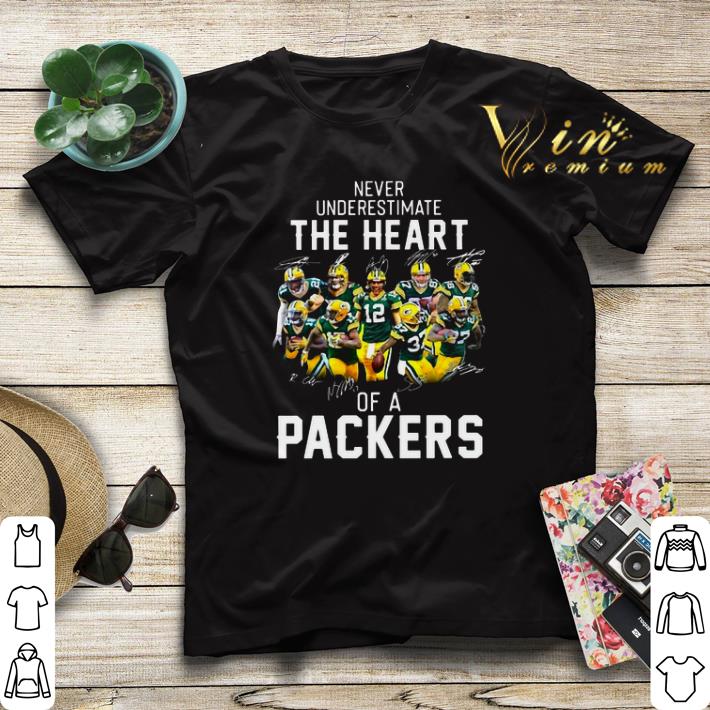 Signatures Never Underestimate The Heart Of A Green Bay Packers shirt 4 - Signatures Never Underestimate The Heart Of A Green Bay Packers shirt