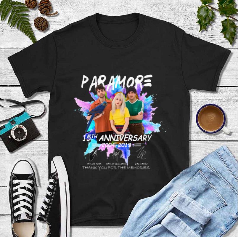Top Paramore 15th anniversary 2004 2019 Thank You For The Memories Signature shirt 4 - Top Paramore 15th anniversary 2004 2019 Thank You For The Memories Signature shirt