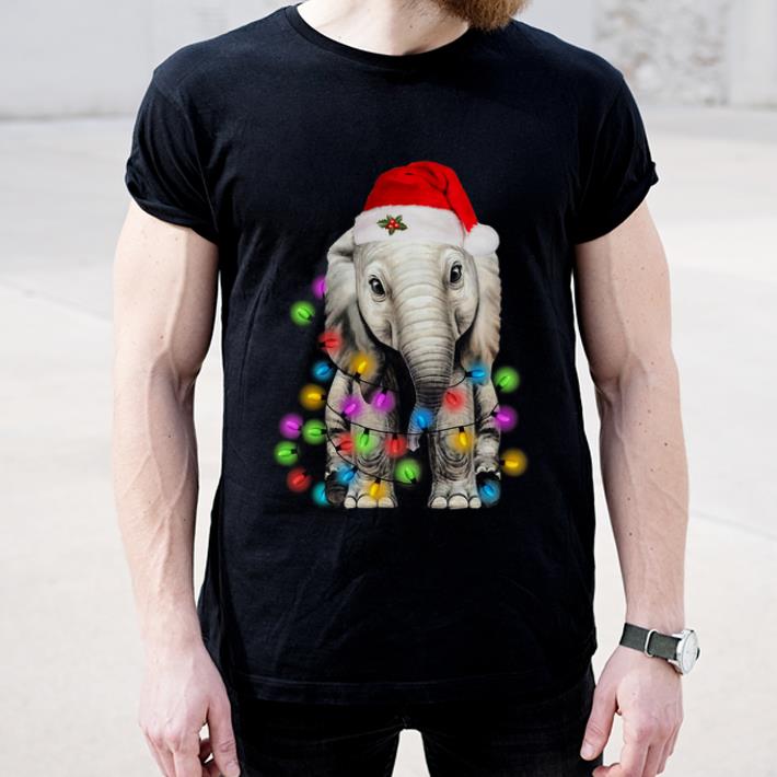 Awesome Elephant Santa Light Christmas shirt 4 - Awesome Elephant Santa Light Christmas shirt