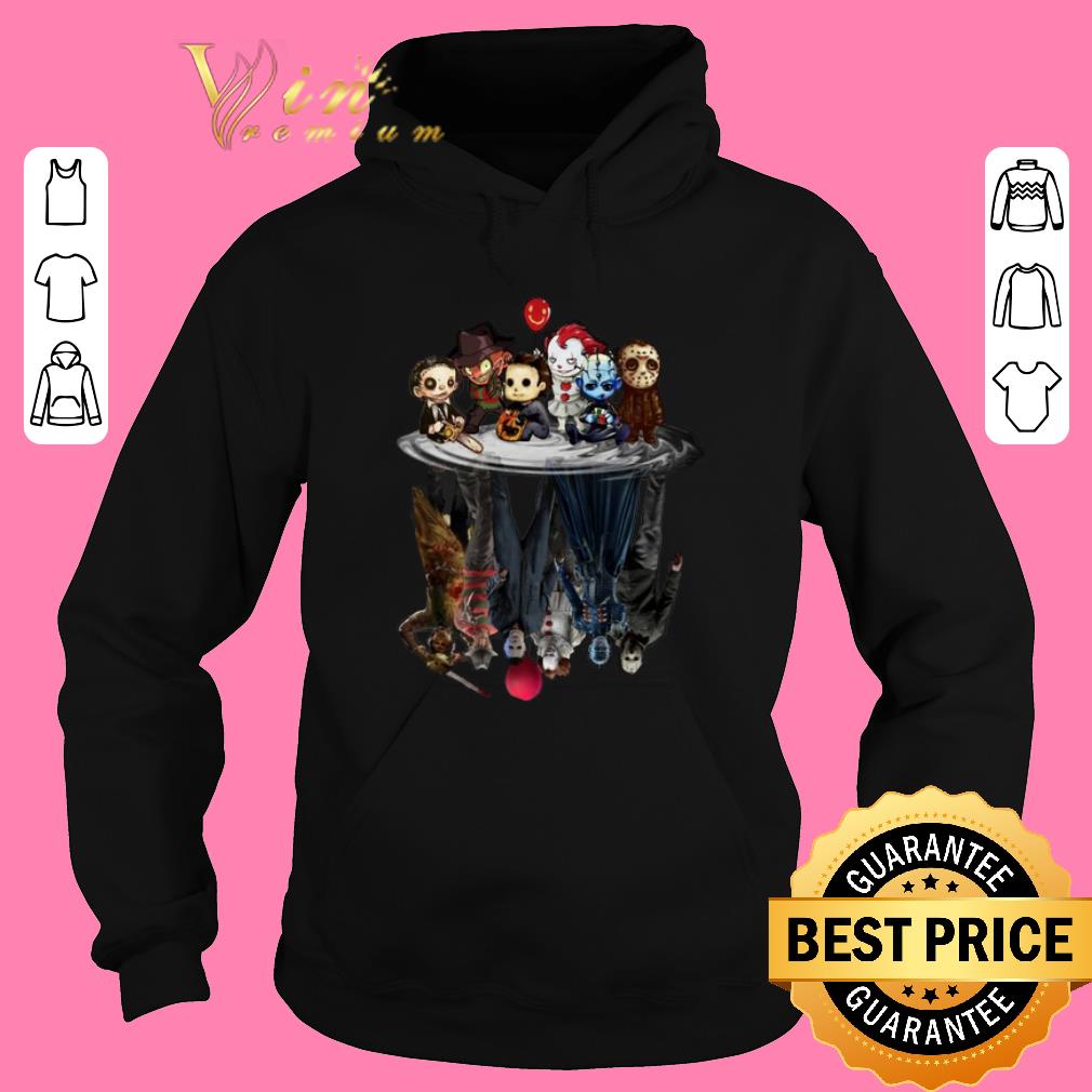 Awesome Horror movie characters water mirror reflection Halloween shirt 4 - Awesome Horror movie characters water mirror reflection Halloween shirt