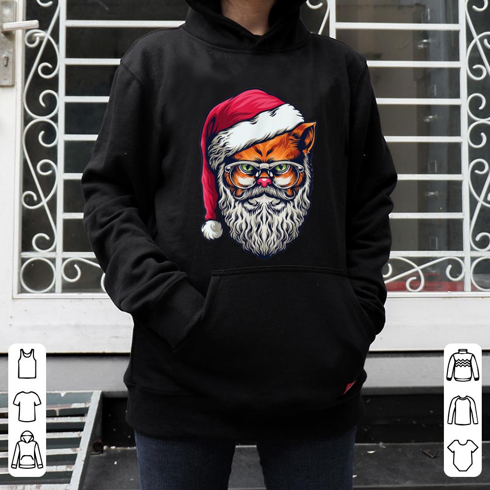 Awesome funny cat wear hat santa beard gift for lover christmas day shirt 4 - Awesome funny cat wear hat santa beard gift for lover christmas day shirt