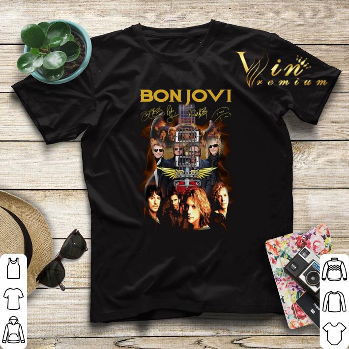 Bon Jovi band signatures guitarist shirt sweater 4 - Bon Jovi band signatures guitarist shirt sweater