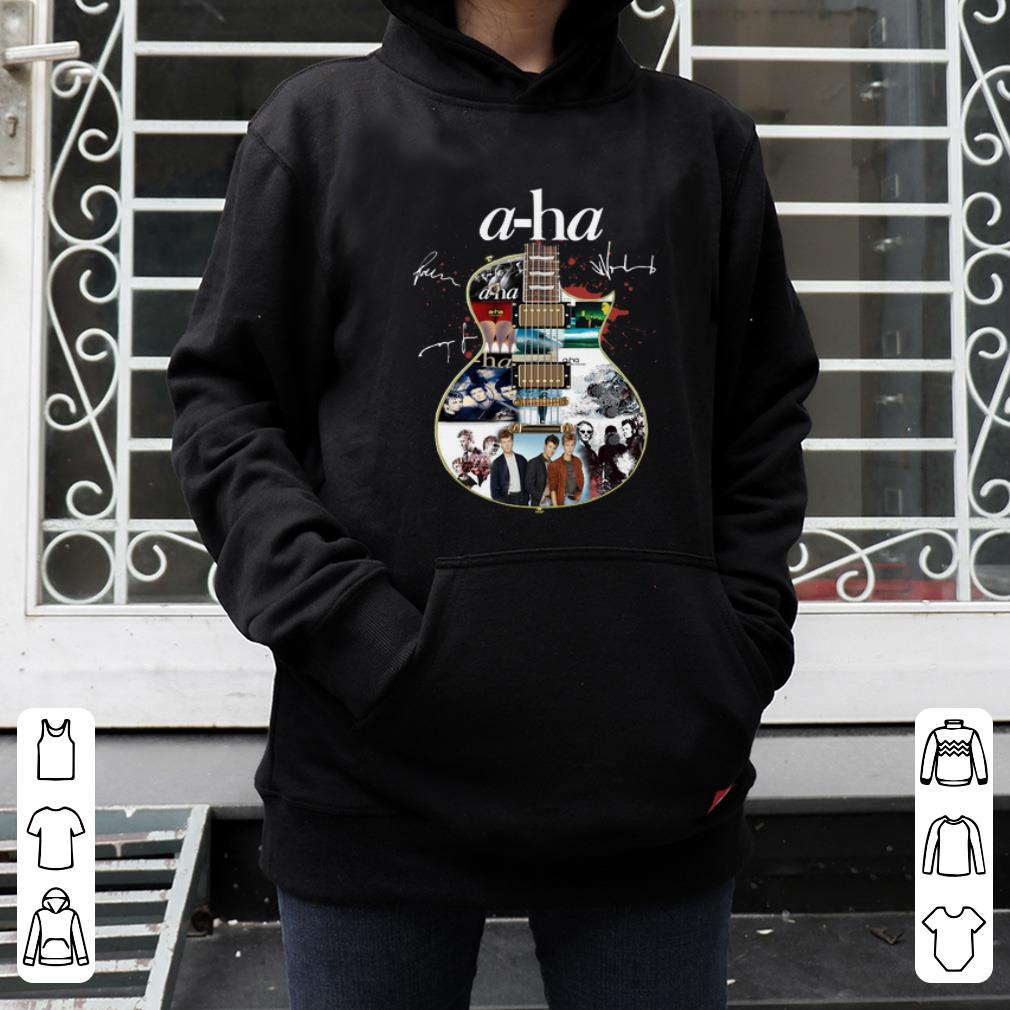 Funny Guitar A Ha signatures shirt 4 - Funny Guitar A-Ha signatures shirt