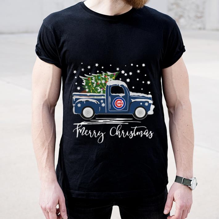 Hot Merry Christmas Chicago Cubs Pickup Truck shirt 4 - Hot Merry Christmas Chicago Cubs Pickup Truck shirt