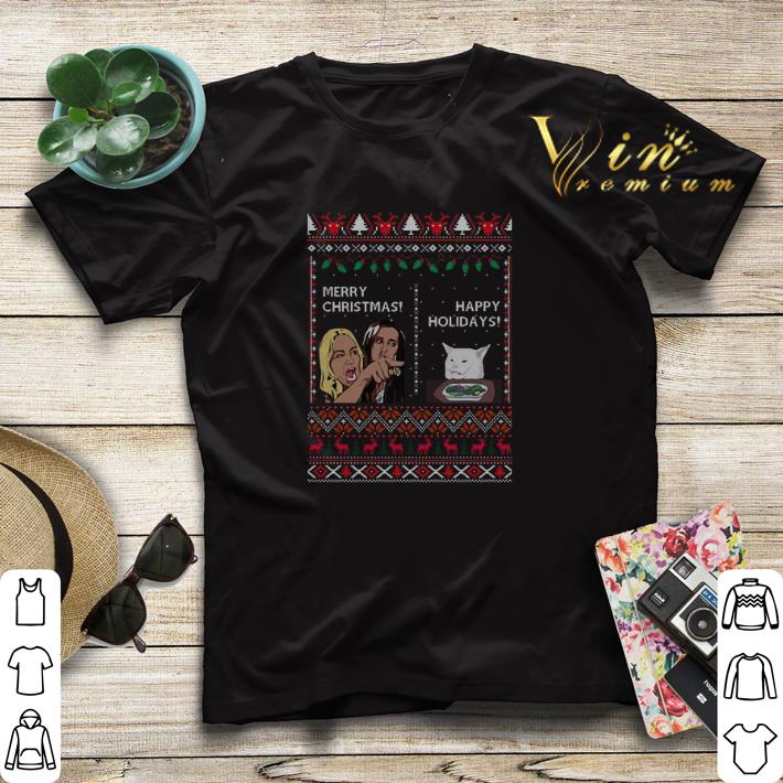 Merry Christmas happy holidays Woman yelling at a cat meme shirt sweater Merry Christmas happy holidays Woman yelling at a cat meme shirt sweater 4 - Merry Christmas happy holidays Woman yelling at a cat meme shirt sweater