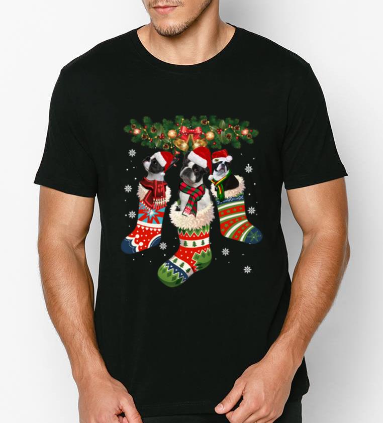 Nice Boston Terrier In Sock Christmas Santa Dog Lover shirt 4 - Nice Boston Terrier In Sock Christmas Santa Dog Lover shirt