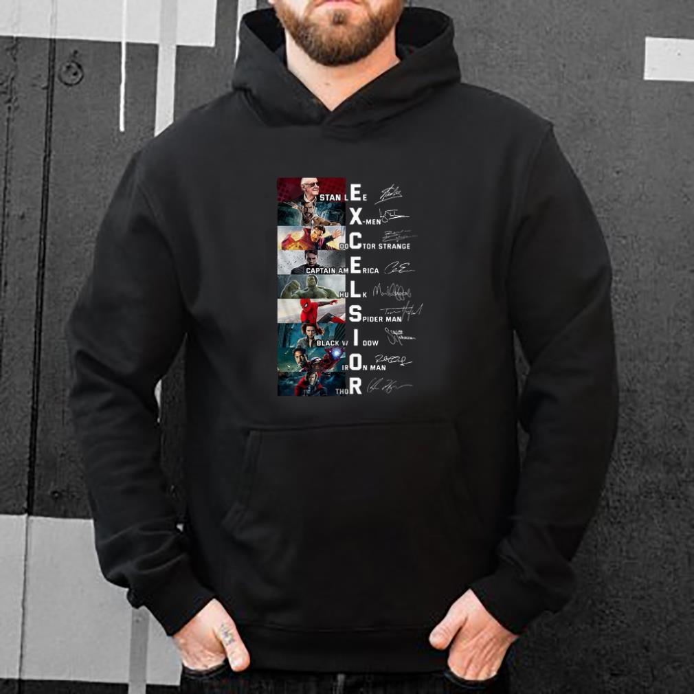 Nice Excelsior Stan Lee X men Doctor Strange Captain America Hulk Spider Man Black Widow Iron Man Thor Signatures shirt 4 - Nice Excelsior Stan Lee X-men Doctor Strange Captain America Hulk Spider Man Black Widow Iron Man Thor Signatures shirt