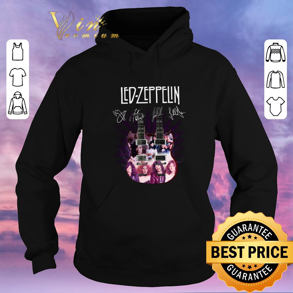 Nice Signatures Led Zeppelin two guitar shirt 4 - Nice Signatures Led Zeppelin two guitar shirt