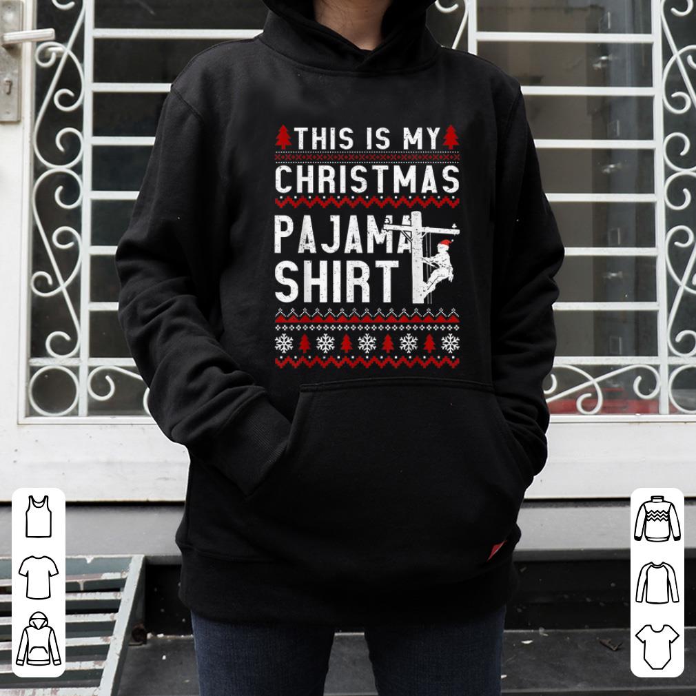 Nice This Is My Christmas Pajama Ugly Lineman Xmas Gift sweater 4 - Nice This Is My Christmas Pajama Ugly Lineman Xmas Gift sweater