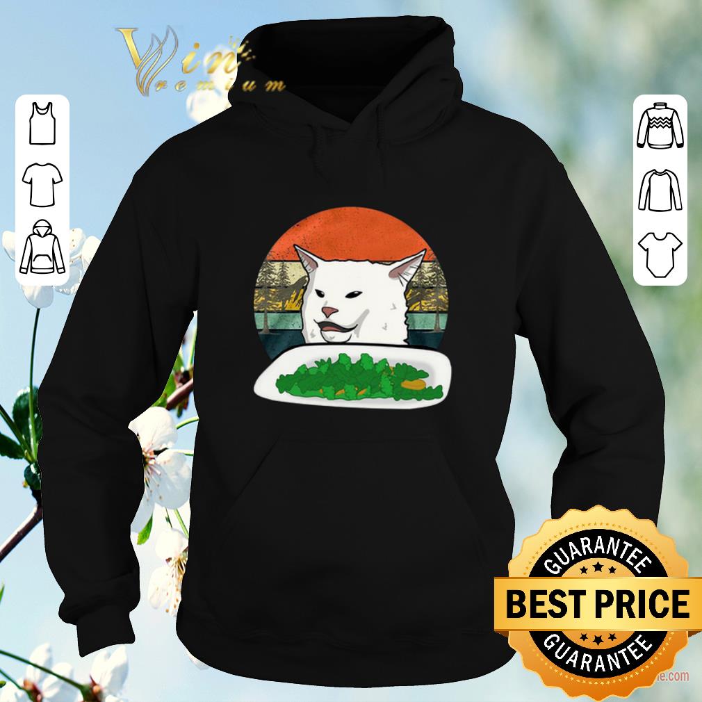 Nice Vintage Woman Yelling Confused white Cat at Dinner shirt 4 - Nice Vintage Woman Yelling Confused white Cat at Dinner shirt