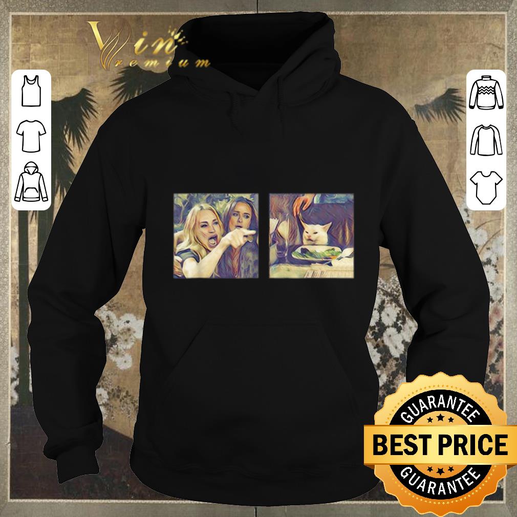 Nice Woman yelling at a white cat meme shirt sweater 4 - Nice Woman yelling at a white cat meme shirt sweater