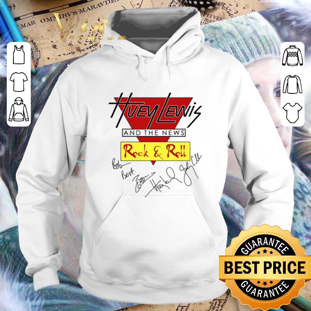Official Huey Lewis and the news Rock Roll signatures shirt 4 - Official Huey Lewis and the news Rock & Roll signatures shirt