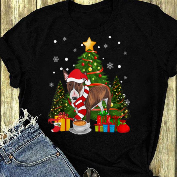 Original Funny Bull Terrier Dog Santa Hat Christmas Coffee shirt 4 - Original Funny Bull Terrier Dog Santa Hat Christmas Coffee shirt