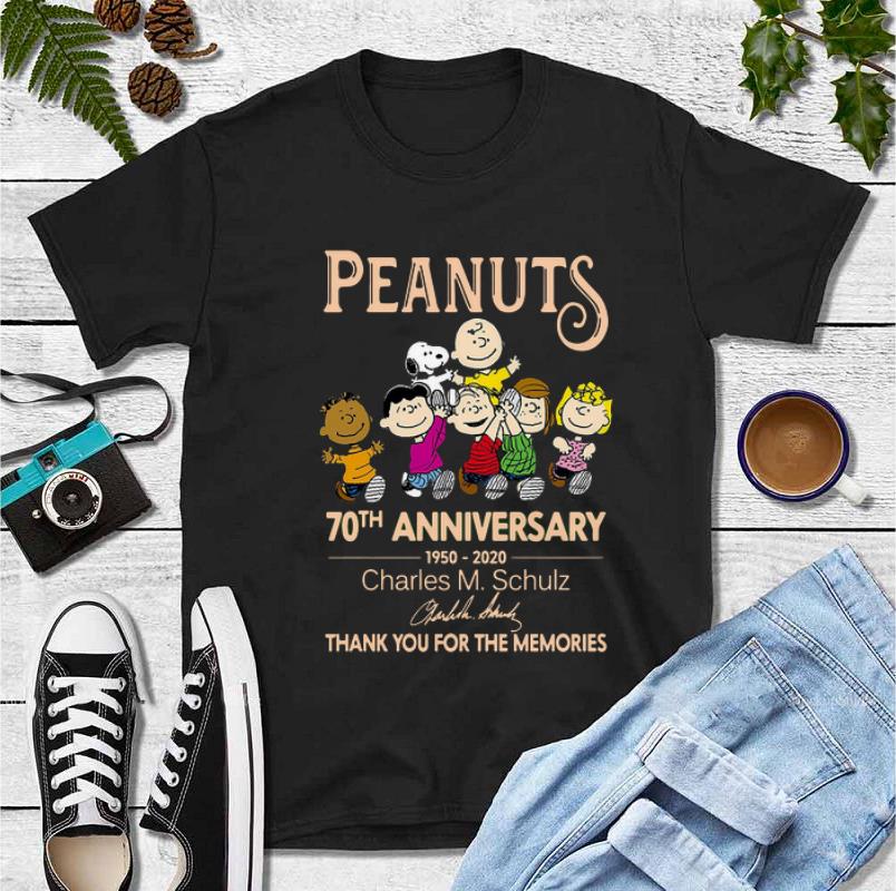 Original Peanuts 70th Anniversary Charles M Schulz Thank You For The Memories Signature shirt 4 - Original Peanuts 70th Anniversary Charles M Schulz Thank You For The Memories Signature shirt
